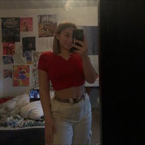 brandy melville red crop top